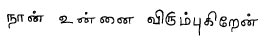 Comment écrire je t'aime en tamoul ?