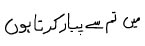 How to write I love you in Urdu